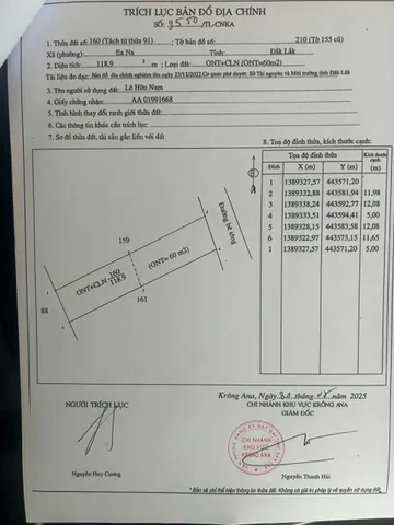Bán đất 118m² giá 248 triệu Xã Ea Na