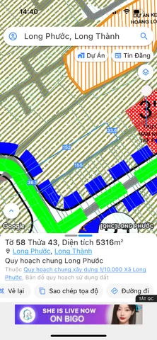 Bán đất 5315.5m² ngang 36m giá 40 tỷ Xã Long Phước