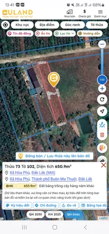 Bán đất 650.9m² ngang 10m giá 825 triệu tại Đường Quốc lộ 14 Xã Hòa Phú