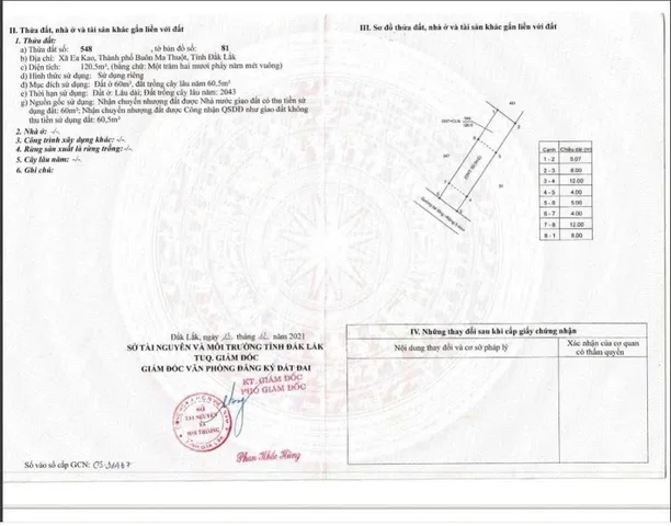 Bán đất 120.5m² giá 1 ty 050 Phường Ea Kao