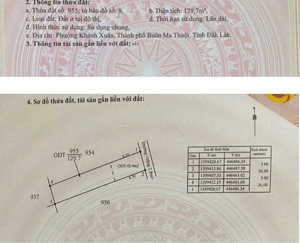 Bán đất 127m² giá 879 triệu Phường Thành Nhất