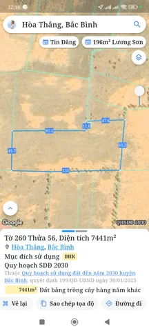Bán đất 7440m² Xã Hòa Thắng