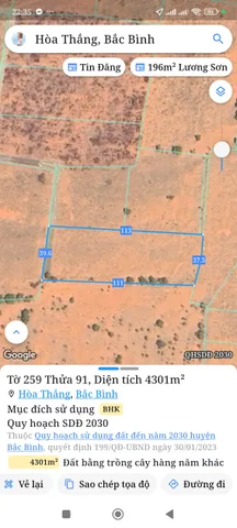 Bán đất 4300m² giá 4.73 tỷ Xã Hòa Thắng