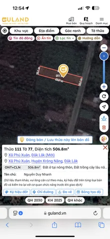 Bán đất 506.8m² giá 1 ty 35Xã Phú Xuân
