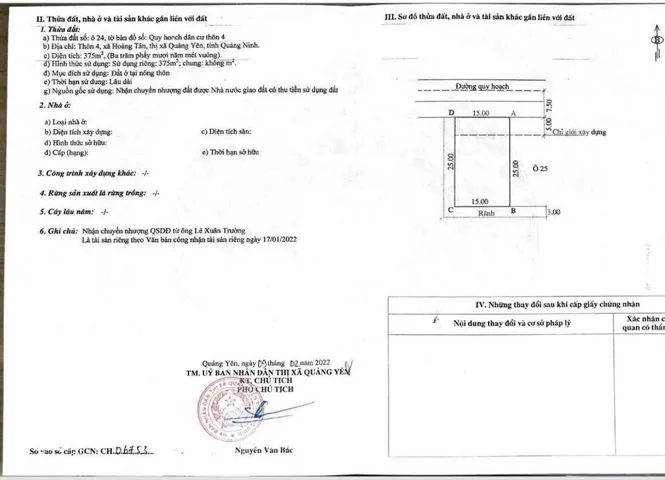 Đất ven Hạ Long xanh, QH thôn 4 Hoàng Tân cũ