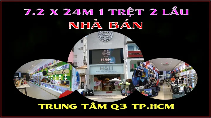Top nhà vị trí đẹp 7.2 x 24m 1 trệt 3 lầu Hai Bà Trưng Q3 TP.HCM