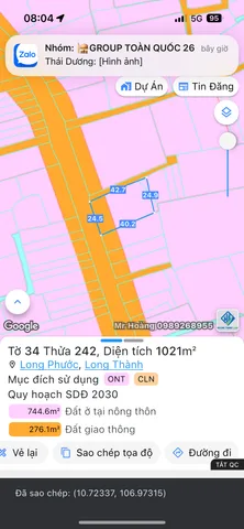 Bán đất 1017m² ngang 24,5m giá 23.5 tỷ Xã Long Phước