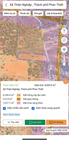 Bán đất 8000m² ngang 43m giá 7 tỷ Phường Mũi Né