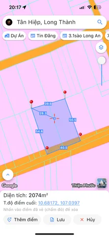 Bán đất 1878.8m² ngang 40m giá 11 tỷ Xã Phước Thái