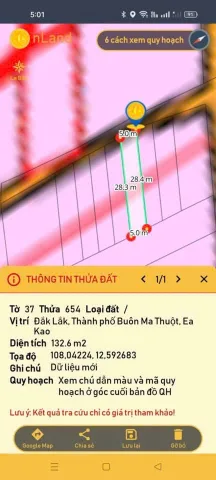 Bán đất 133.4m² giá 890 triệu Phường Ea Kao