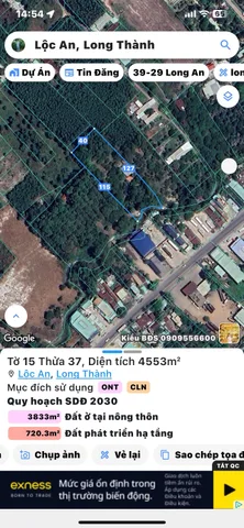 Bán đất 5371m² ngang 10m giá 45 tỷ Xã Long Thành