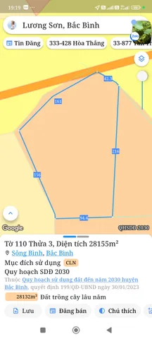Bán đất 28155m² ngang 150m giá 1.69 tỷ tại Xã Lương Sơn