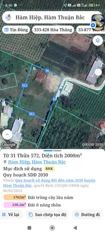 Bán đất 2000m² giá 1.3 tỷ Phường Bình Thuận