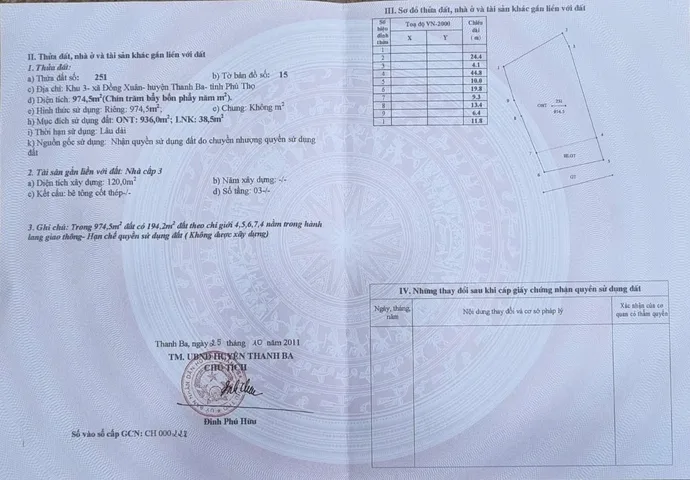 Bán nhà 974.5m² ngang 20m giá 16 tỷ Xã Thanh Ba