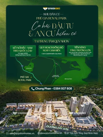 Chỉ với 1.2 tỷ sở hữu ngay Biệt thự liền kề Phú Gia Royal Park - Giữa lòng TP biển Quy Nhơn.