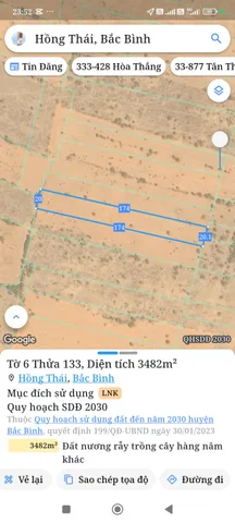 Bán đất 3481m² ngang 18m giá 520 triệu tại Xã Hồng Thái