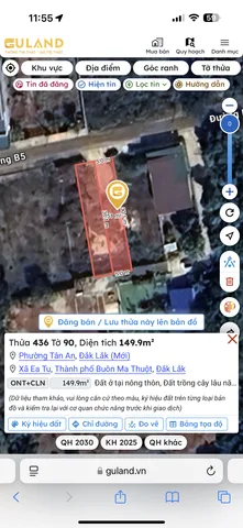 Bán đất 149.9m² có sẵn 73m² thổ cư ngang 5m giá 1.5tỷ tại Phường Tân An