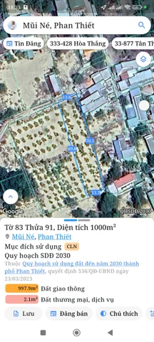 Bán đất 1000m² ngang 13,8m giá 7 tỷ Phường Mũi Né