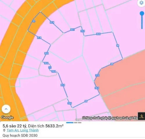 Bán đất 5686.4m² ngang 30m giá 23 tỷ Xã An Phước