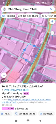 Bán đất 61,1m² giá 1.35 tỷ Phường Phú Thủy