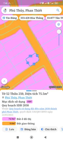 Bán đất 75.5m² giá 3.69 tỷ Phường Phú Thủy