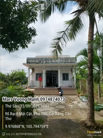 BÁN  NHÀ + SÂN VƯỜN 1486,5M2, MẶT TIỀN 9M TẠI PHÚ XUÂN, PHÚ THỨ, CẦN THƠ
Vị trí:  cầu Lòng Óng