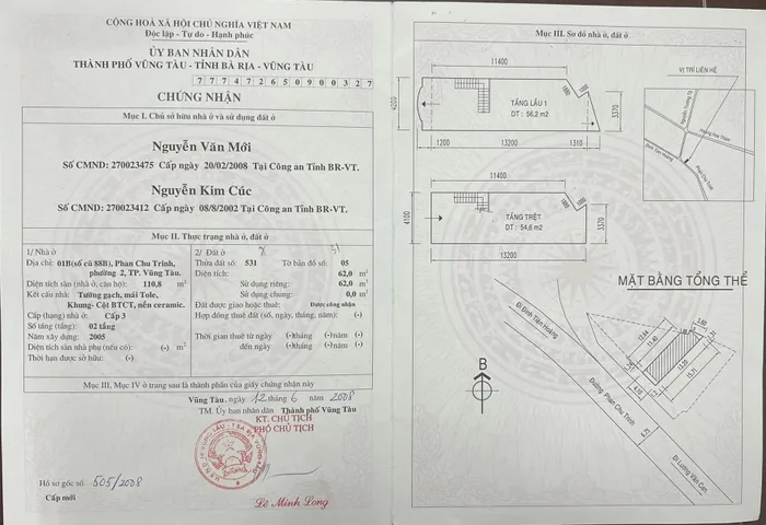 BÁN NHÀ 1 TRỆT 1 LẦU MẶT TIỀN PHAN CHU TRINH, GẦN BIỂN BÃI TRƯỚC - 8.5 TỶ - 62m2