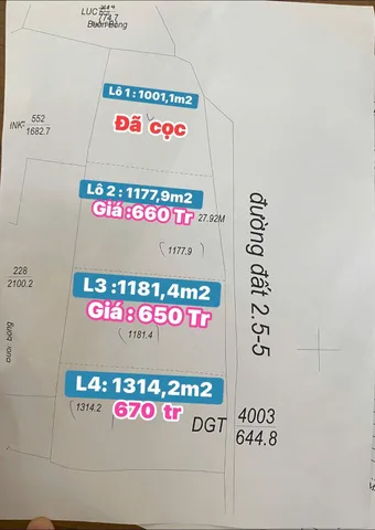 Bán đất 1181m² giá 650 triệu Phường Ea Kao