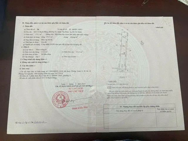 Bán Nhà Hẻm Xe Hơi 54/1/14 Bạch Đằng, P2, Quận Tân Bình