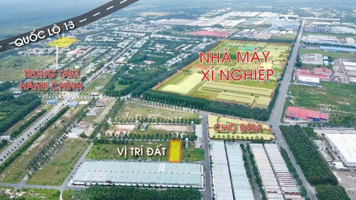 Đất nằm đối diện chợ khu A Bàu Bàng sổ sẵn full thổ