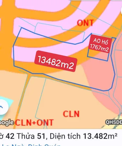 Bán đất 15249m² ngang 110m giá 8 tỷ Xã La Ngà Định Quán đồng Nai