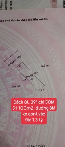 Đất siêu hiếm gần QL391 – đối diện KCN Pusan, giá chỉ 1.3 tỷ!