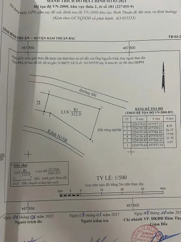 Bán đất 312m² ngang 26m giá 299 triệu Xã Hàm Thuận