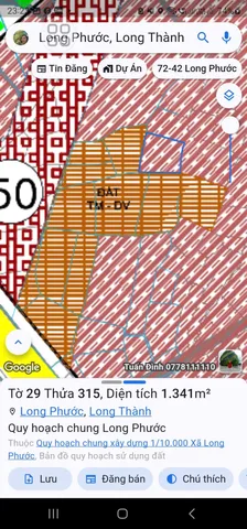 Bán đất 17559.4m² ngang 60m giá 90 tỷ tại Xã Long Phước