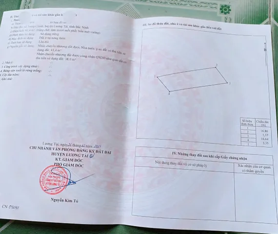 Bán đất trung tâm Xã Trung Chính , lương tài Bắc Ninh .