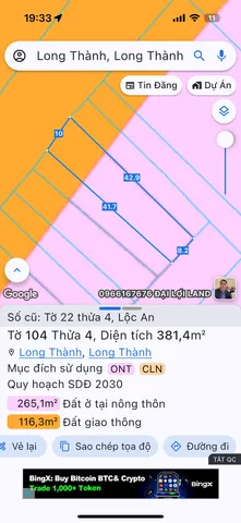Bán đất 4m² ngang 10m giá 14 tỷ Xã Long Thành