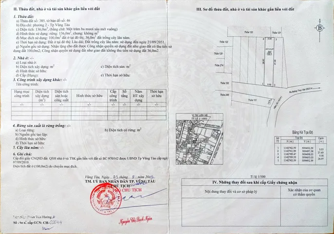 Bán đất 136.2m² giá 13.5 tỷ Phường Vũng Tàu