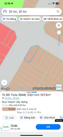 Bán đất 327.5m² giá 30 tỷ Phường Dĩ An