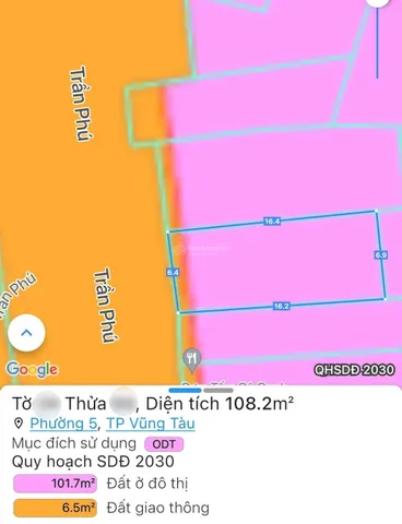 Bán đất 108.9m² giá 9 tỷ Phường Vũng Tàu