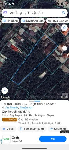Bán đất 3487.4m² giá 27.8 tỷ Phường Thuận An