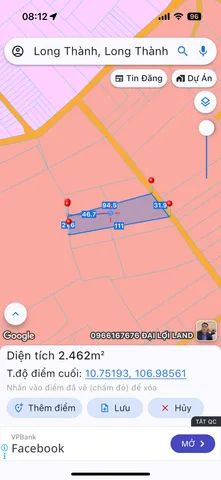 Bán đất 2430m² ngang 30m giá 8.5 tỷ Xã Long Thành