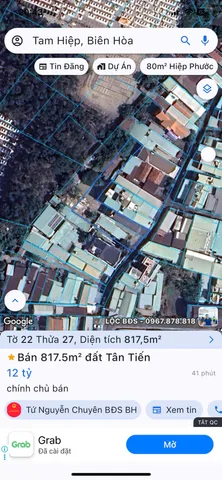 Bán đất 817.5m² giá 12 tỷ Phường Tam Hiệp