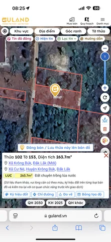 Bán đất 263.7m² giá 400 triệu Xã Krông Búk