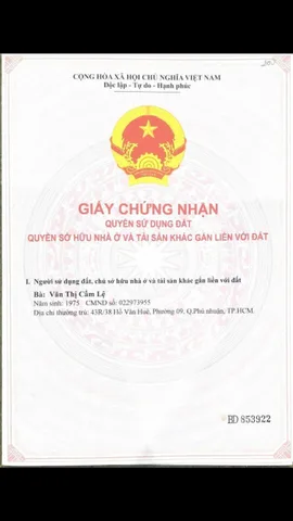 Bán Nhà Hẻm Xe Hơi 43R/15 Hồ Văn Huê, P9, Q.Phú Nhuận