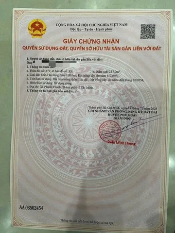 Bán đất 250m² ngang 5m giá 650 triệu Xã Phước Thành