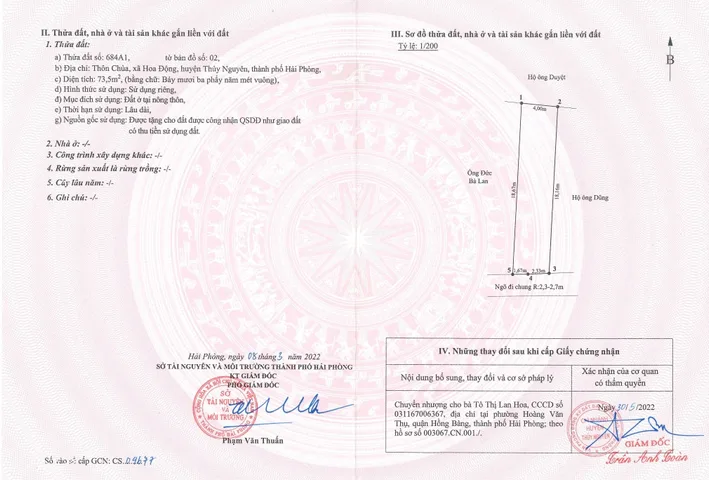 Bán đất 73m² ngang 4m giá 2.25 tỷ Phường Thiên Hương