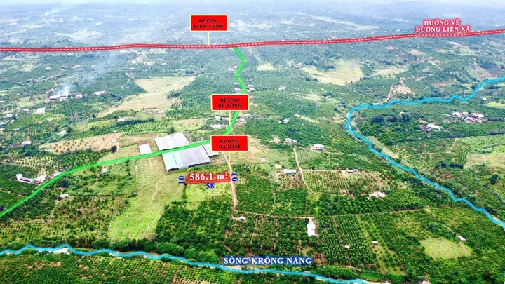 Bán đất 586m² giá 139 triệu Xã Krông Năng