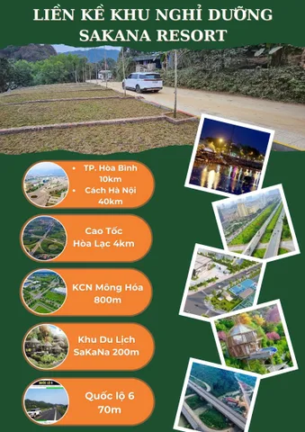 Chỉ hơn 700 triệu sở hữu lô đất giáp dự án nghỉ dưỡng siêu đẹp tại Sakana Kỳ Sơn TP Hòa Bình