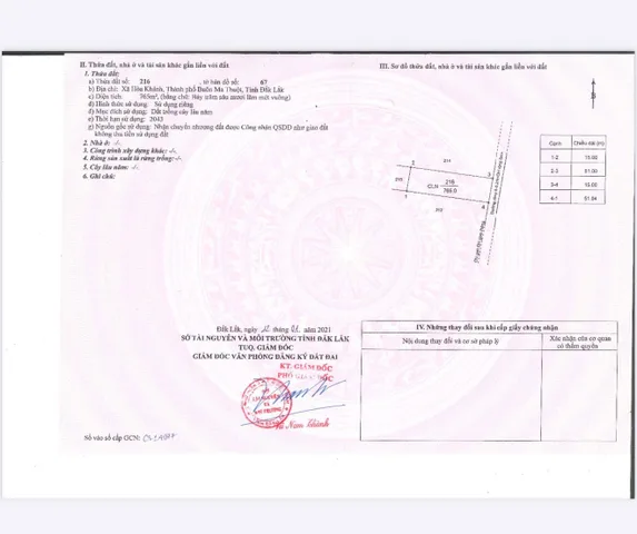 Bán đất 1500m² giá 1.95 tỷ Xã Hòa Phú