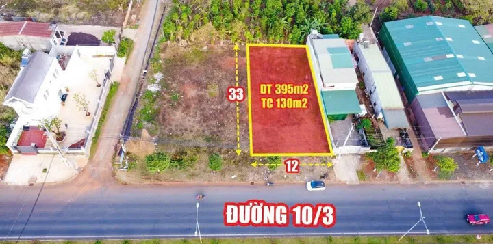 Mặt tiền 10/3, Có 3 lô liền kề: tổng 14x33m. Thổ cư 45m2/lô, bán 4tỷ630